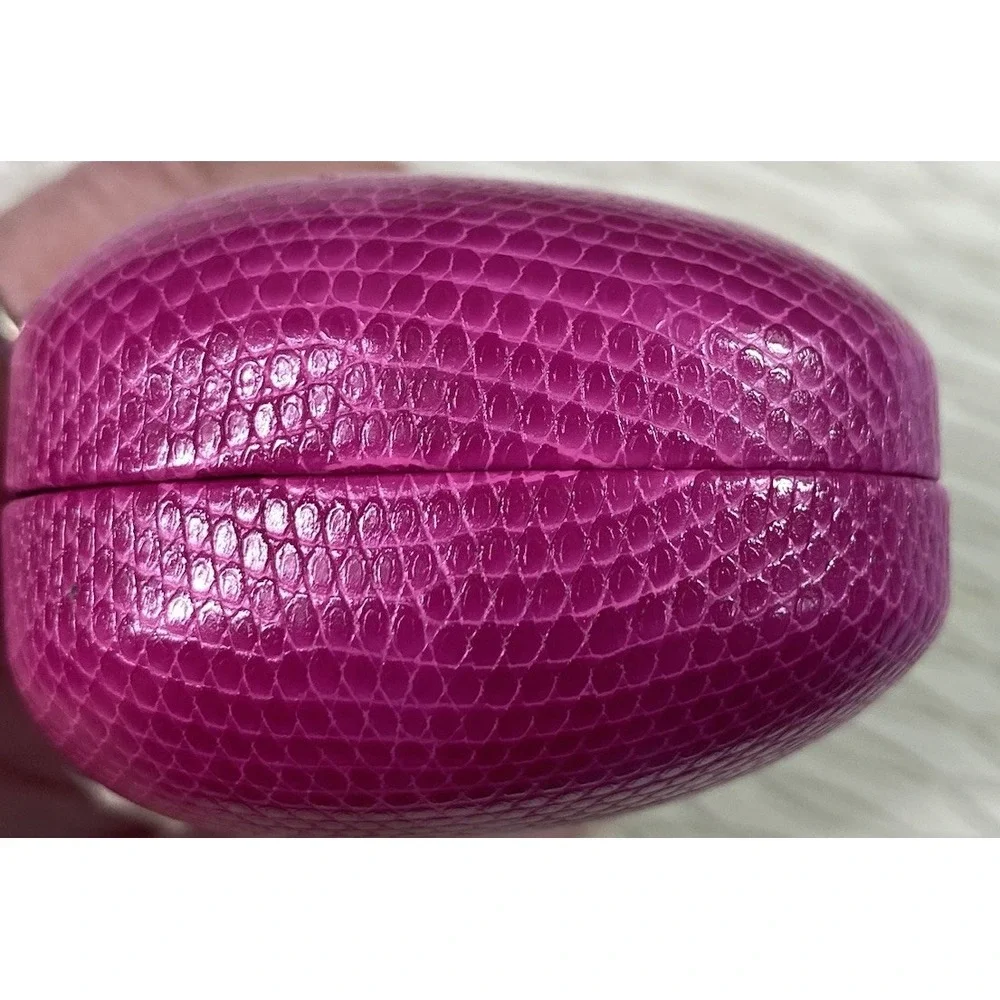 Lilly Pulitzer Eyeglass Holder Clamshell Case Hot Pink‎ W/Blue Felt Interior EUC